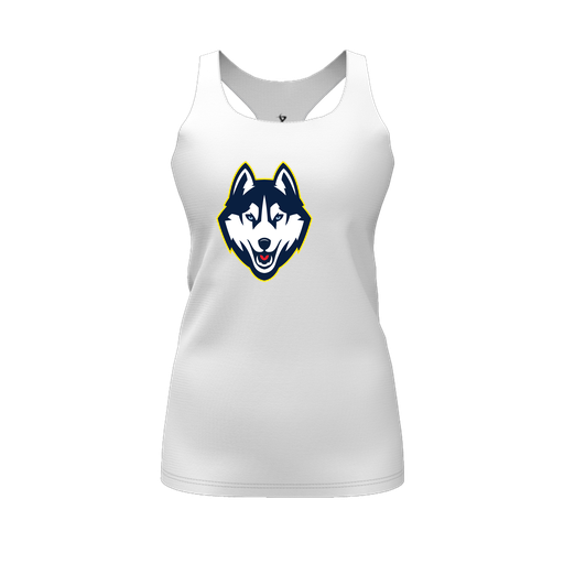 [FT0TRBWH-FYS-LOGO1] Decker Racerback Tank Top (Female Youth S, White, Logo 1)