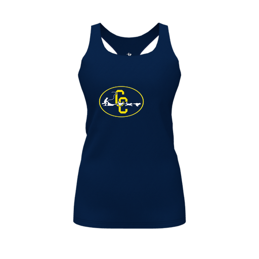 [FT0TRBNV-FYS-LOGO2] Decker Racerback Tank Top (Female Youth S, Navy, Logo 2)