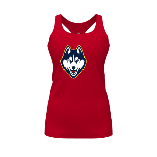 [FT0TRBRD-FYS-LOGO1] Decker Racerback Tank Top (Female Youth S, Red, Logo 1)