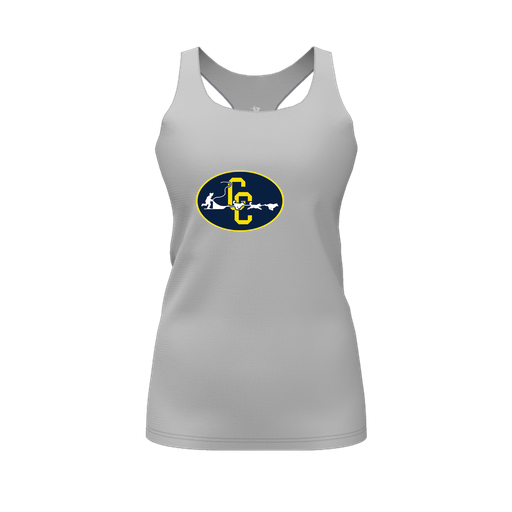 [FT0TRBGY-FYS-LOGO2] Decker Racerback Tank Top (Female Youth S, Gray, Logo 2)