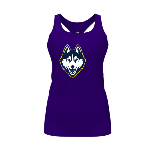 [FT0TRBPP-FYS-LOGO1] Decker Racerback Tank Top (Female Youth S, Purple, Logo 1)