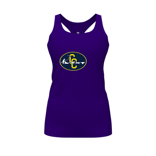[FT0TRBPP-FYS-LOGO2] Decker Racerback Tank Top (Female Youth S, Purple, Logo 2)