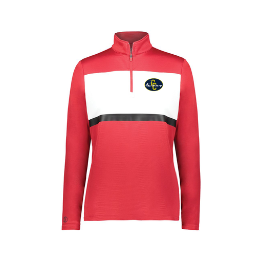 [222791.408.XS-LOGO2] Ladies Bold 1/4 Zip Pullover (Female Adult XS, Red, Logo 2)