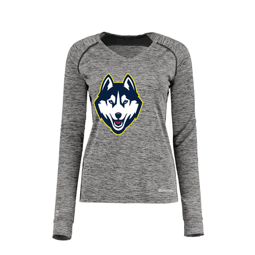 [222770.K94.XS-LOGO1] Ladies Electric Long Sleeve Shirt (Female Adult XS, Black, Logo 1)