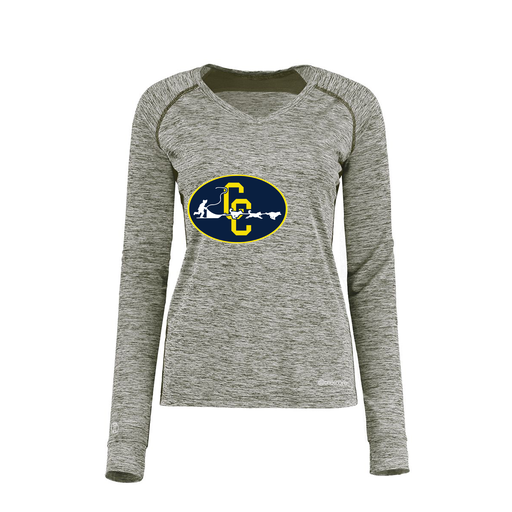 [222770.K94.XS-LOGO2] Ladies Electric Long Sleeve Shirt (Female Adult XS, Gray, Logo 2)