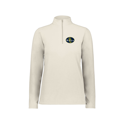 [6864.53T.XS-LOGO2] Ladies MicroFleece 1/4 Zip Pullover (Female Adult XS, White, Logo 2)