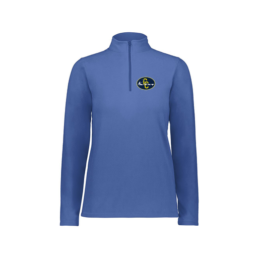 [6864.060.XS-LOGO2] Ladies MicroFleece 1/4 Zip Pullover (Female Adult XS, Royal, Logo 2)