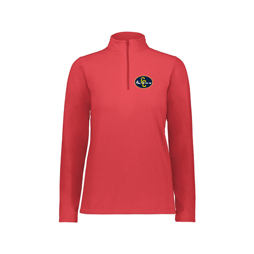 [6864.083.XS-LOGO2] Ladies MicroFleece 1/4 Zip Pullover (Female Adult XS, Red, Logo 2)