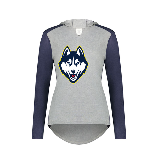 [6902.29V.XS-LOGO1] Ladies Vintage Hoodie (Female Adult XS, Navy, Logo 1)