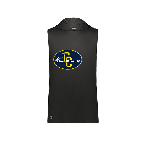 [222590.080.XS-LOGO2] Men's CoolDry Sleeveless Hoodie (Adult XS, Black, Logo 2)