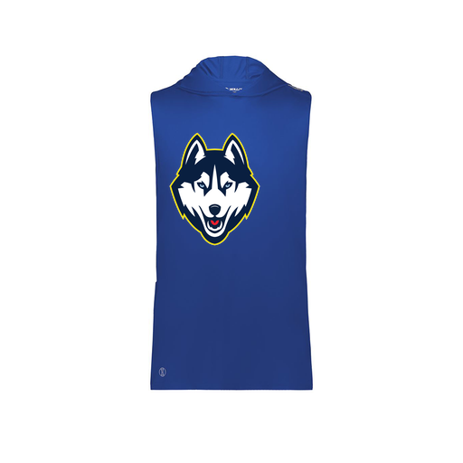 [222590.060.XS-LOGO1] Men's CoolDry Sleeveless Hoodie (Adult XS, Royal, Logo 1)