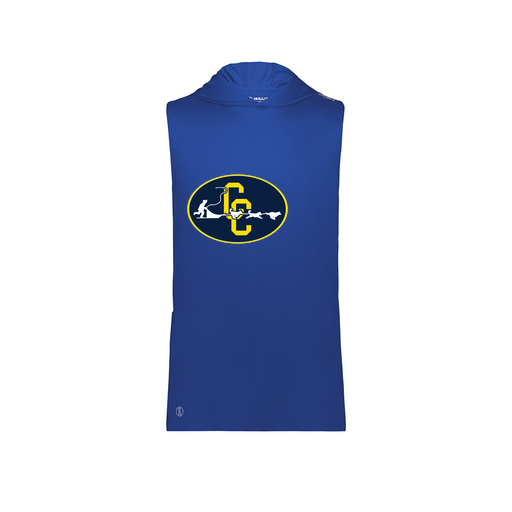 [222590.060.XS-LOGO2] Men's CoolDry Sleeveless Hoodie (Adult XS, Royal, Logo 2)