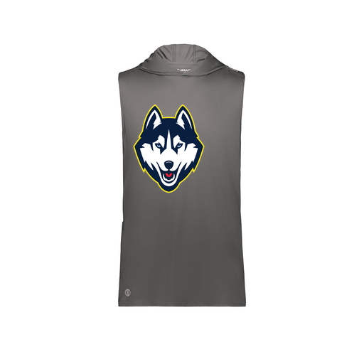 [222590.98D.XS-LOGO1] Men's CoolDry Sleeveless Hoodie (Adult XS, Gray, Logo 1)