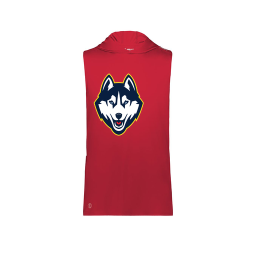 [222590.083.XS-LOGO1] Men's CoolDry Sleeveless Hoodie (Adult XS, Red, Logo 1)