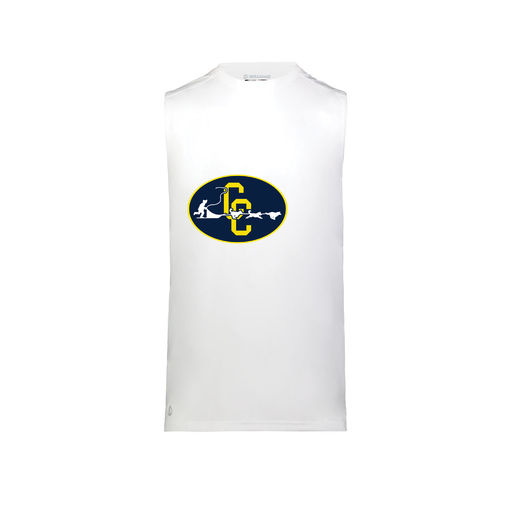 [222593.005.S-LOGO2] Men's CoolDry TankTop (Adult S, White, Logo 2)