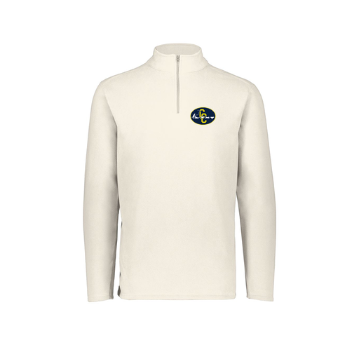 [6863.53T.XS-LOGO2] Men's MicroFleece 1/4 Zip Pullover (Adult XS, White, Logo 2)