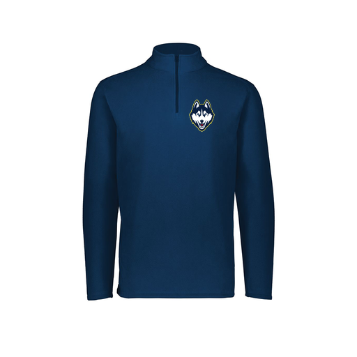[6863.065.XS-LOGO1] Men's MicroFleece 1/4 Zip Pullover (Adult XS, Navy, Logo 1)