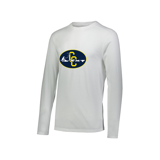 [FTLCUBWH-AXS-LOGO2] Decker Men's Tri-Blend T-Shirt - Long Sleeve (Adult XS, White, Logo 2)