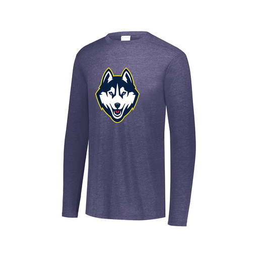 [FTLCUBNV-AXS-LOGO1] Decker Men's Tri-Blend T-Shirt - Long Sleeve (Adult XS, Navy, Logo 1)