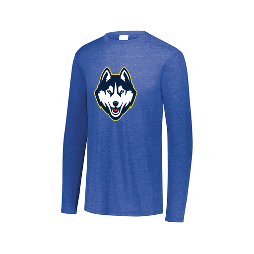 [FTLCUBRY-AXS-LOGO1] Decker Men's Tri-Blend T-Shirt - Long Sleeve (Adult XS, Royal, Logo 1)