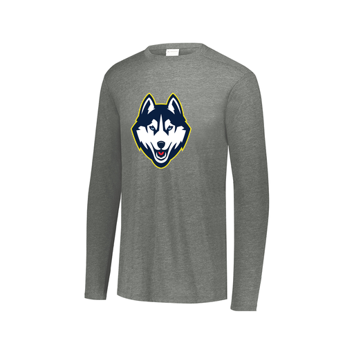 [FTLCUBGY-AXS-LOGO1] Decker Men's Tri-Blend T-Shirt - Long Sleeve (Adult XS, Gray, Logo 1)