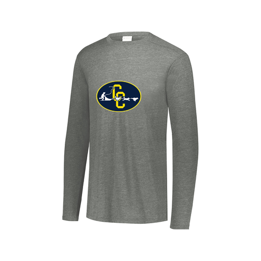 [FTLCUBGY-AXS-LOGO2] Decker Men's Tri-Blend T-Shirt - Long Sleeve (Adult XS, Gray, Logo 2)
