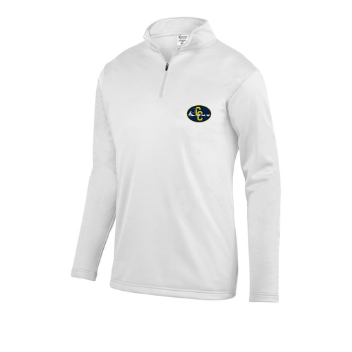 [FOLQFFWH-AS-LOGO2] Decker Men's FlexFleece 1/4 Zip (Adult S, White, Logo 2)