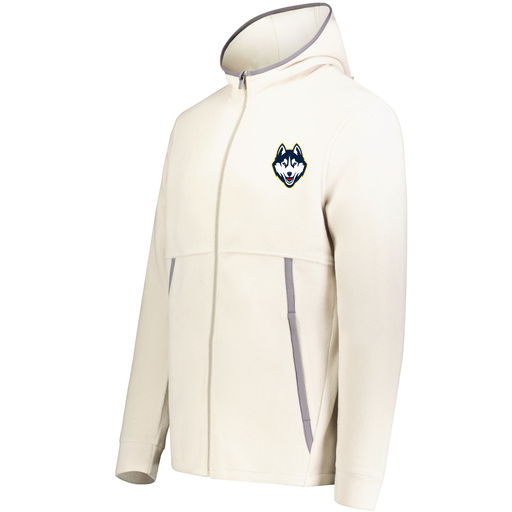 [6858.53T.XS-LOGO1] Men's Chill Full Zip Fleece (Adult XS, White, Logo 1)