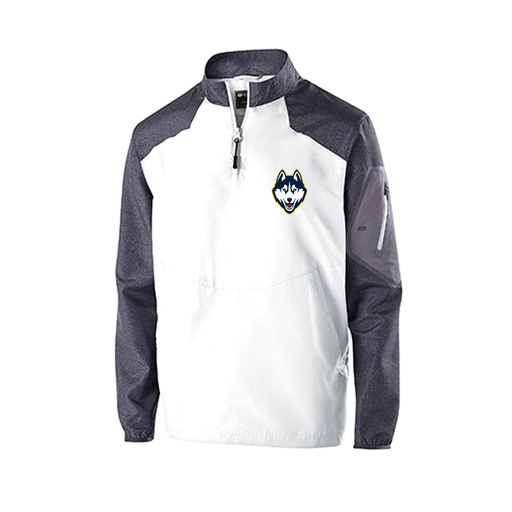 [229155.H04.XS-LOGO1] Men's Raider LS Pullover (Adult XS, White, Logo 1)