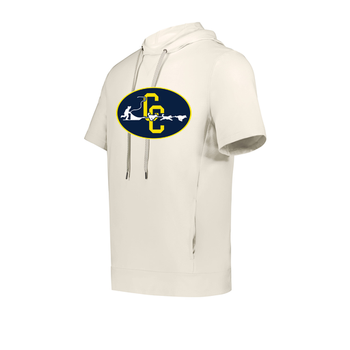 [222505.907.S-LOGO2] Men's Venturs Soft Knit Short Sleeve Hoodie (Adult S, White, Logo 2)