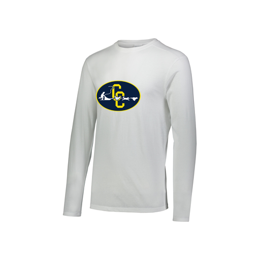 [FTLCUBWH-YS-LOGO2] Decker Youth Tri-Blend T-Shirt - Long Sleeve (Youth S, White, Logo 2)