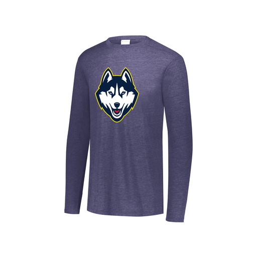 [FTLCUBNV-YS-LOGO1] Decker Youth Tri-Blend T-Shirt - Long Sleeve (Youth S, Navy, Logo 1)