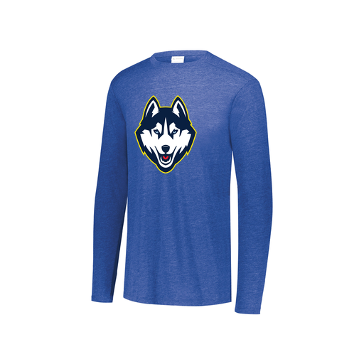 [FTLCUBRY-YS-LOGO1] Decker Youth Tri-Blend T-Shirt - Long Sleeve (Youth S, Royal, Logo 1)