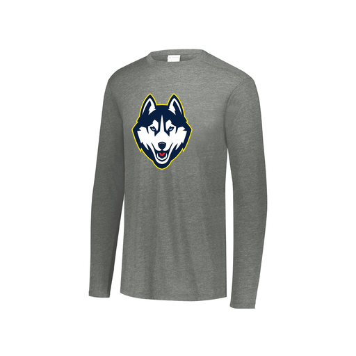 [FTLCUBGY-YS-LOGO1] Decker Youth Tri-Blend T-Shirt - Long Sleeve (Youth S, Gray, Logo 1)