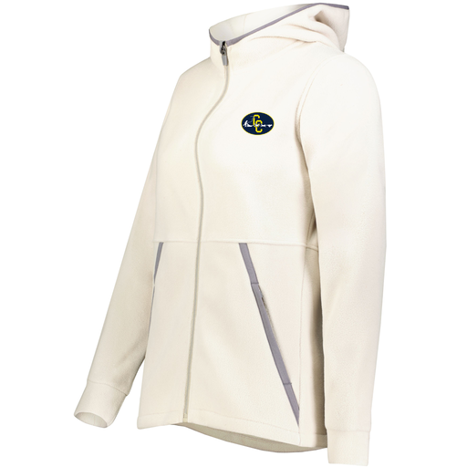 [6860.53T.XS-LOGO2] Ladies Chill Full Zip Fleece (Female Adult XS, White, Logo 2)
