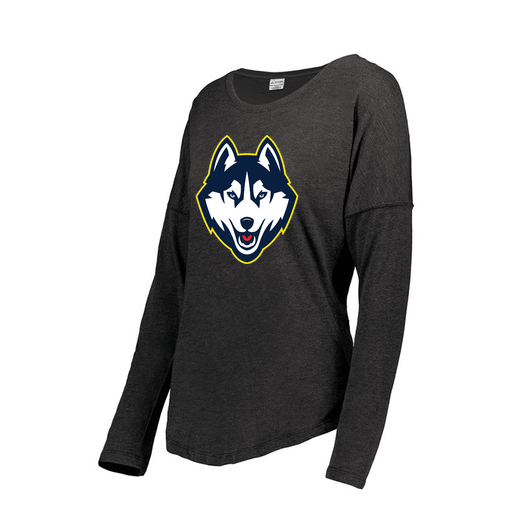 [FTLCUBBK-FAXS-LOGO1] Decker Women's Tri-Blend T-Shirt - Long Sleeve (Female Adult XS, Black, Logo 1)